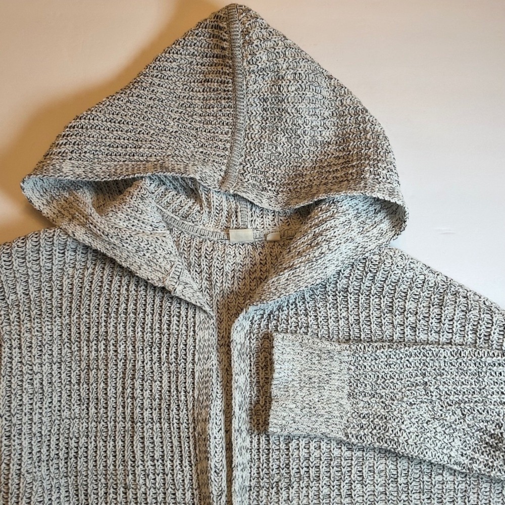 GAP Women Speckled Knit Open Front Hooded Chunky Cardigan Sweater Cozy Medium‎